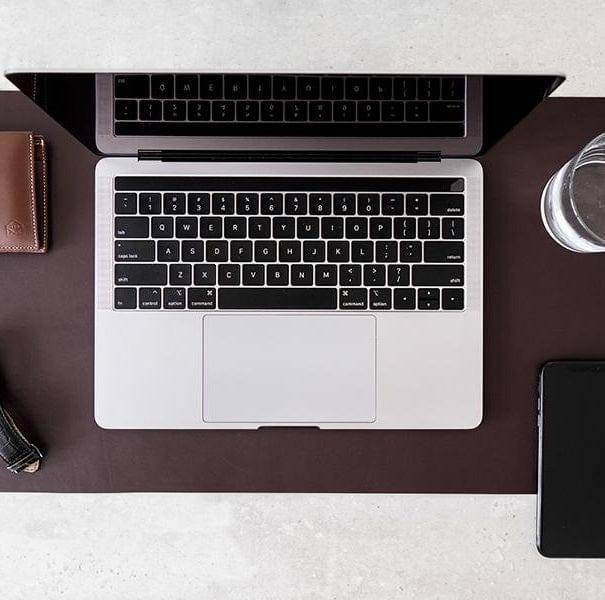 The Postbox Leather Desk Mat Medium - Dark Tan