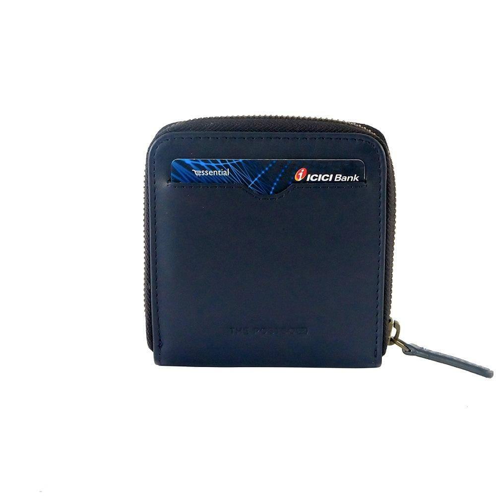 The Postbox Siena Bifold Zipper Wallet - Deep Blue Sea