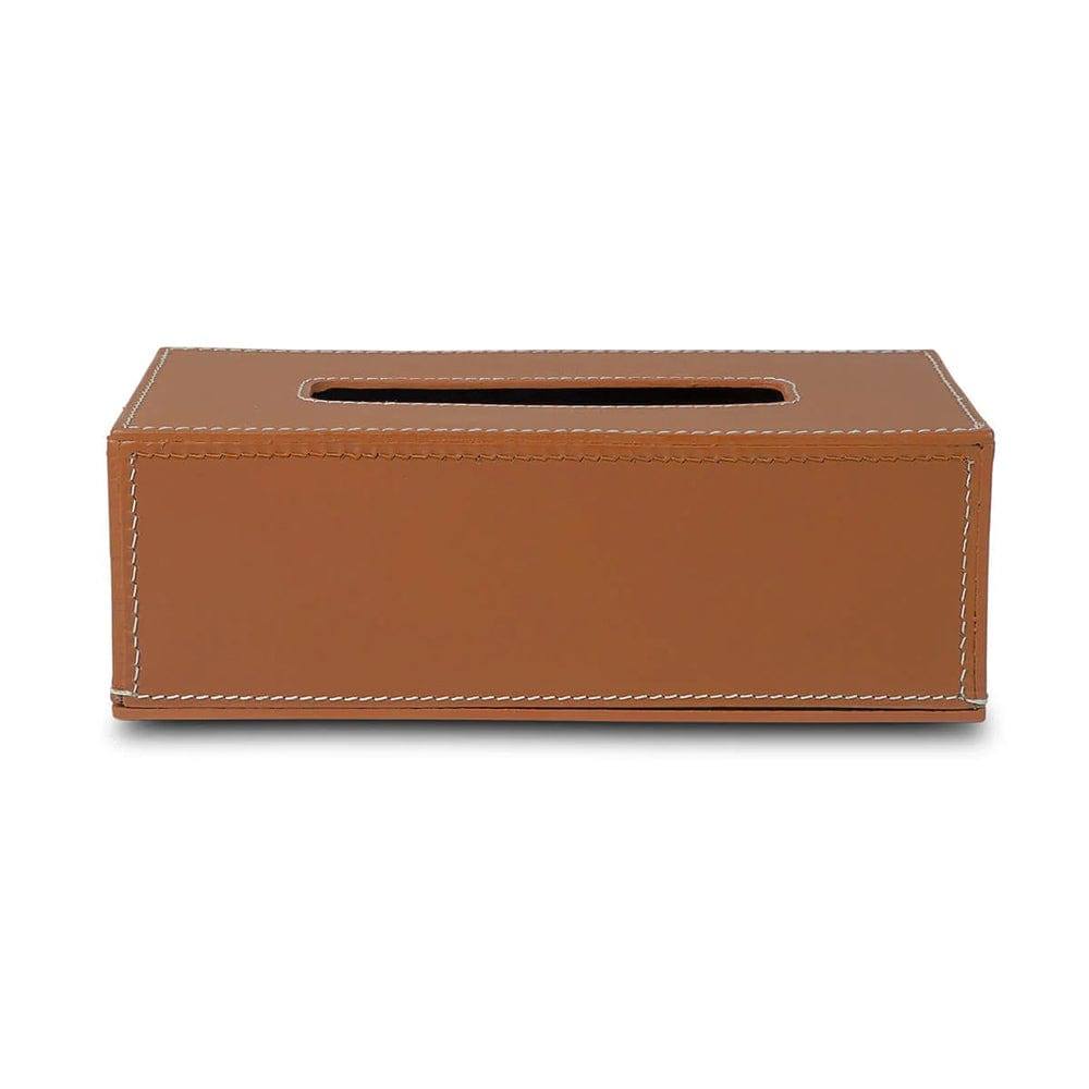 Three Sixty Modella Tissue Box Holder - Cognac