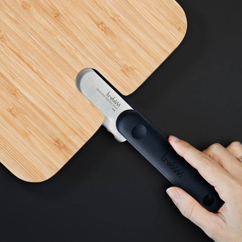 Trebonn Artu Integrated Bread Knife and Cutting Board - Black