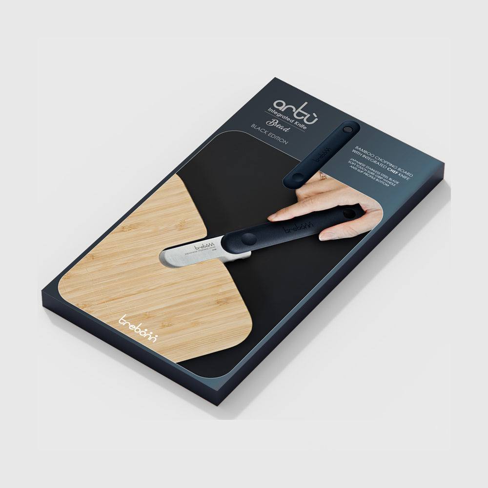 Trebonn Artu Integrated Bread Knife and Cutting Board - Black