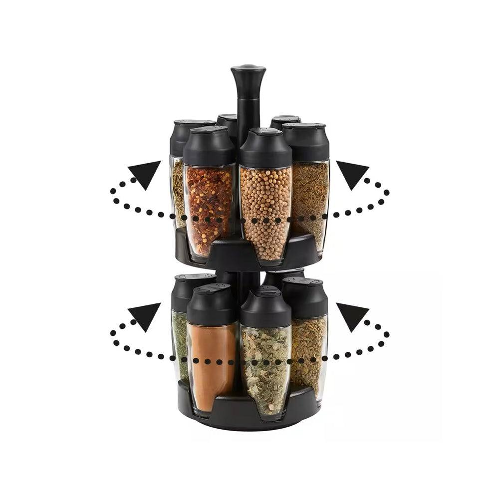 Trudeau 12 Jar Flick Spice Carousel Set