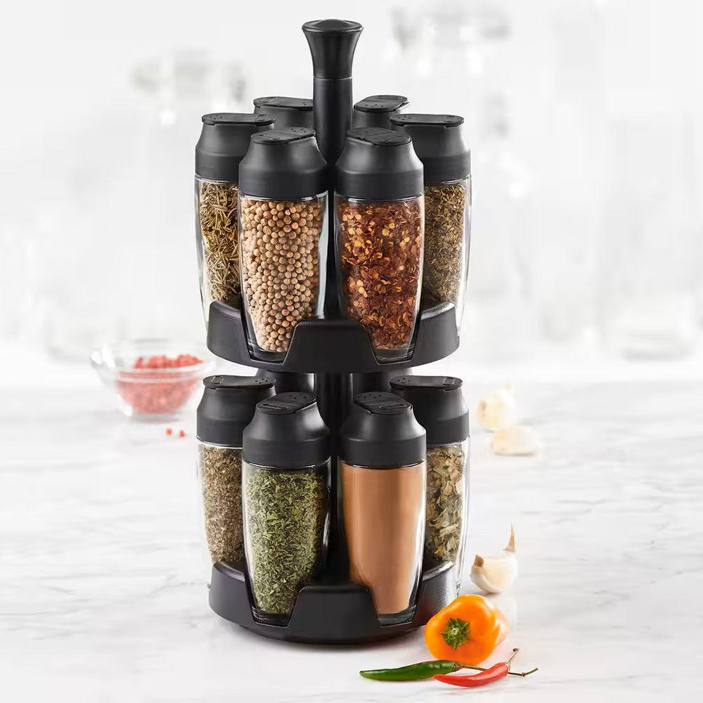 Trudeau 12 Jar Flick Spice Carousel Set