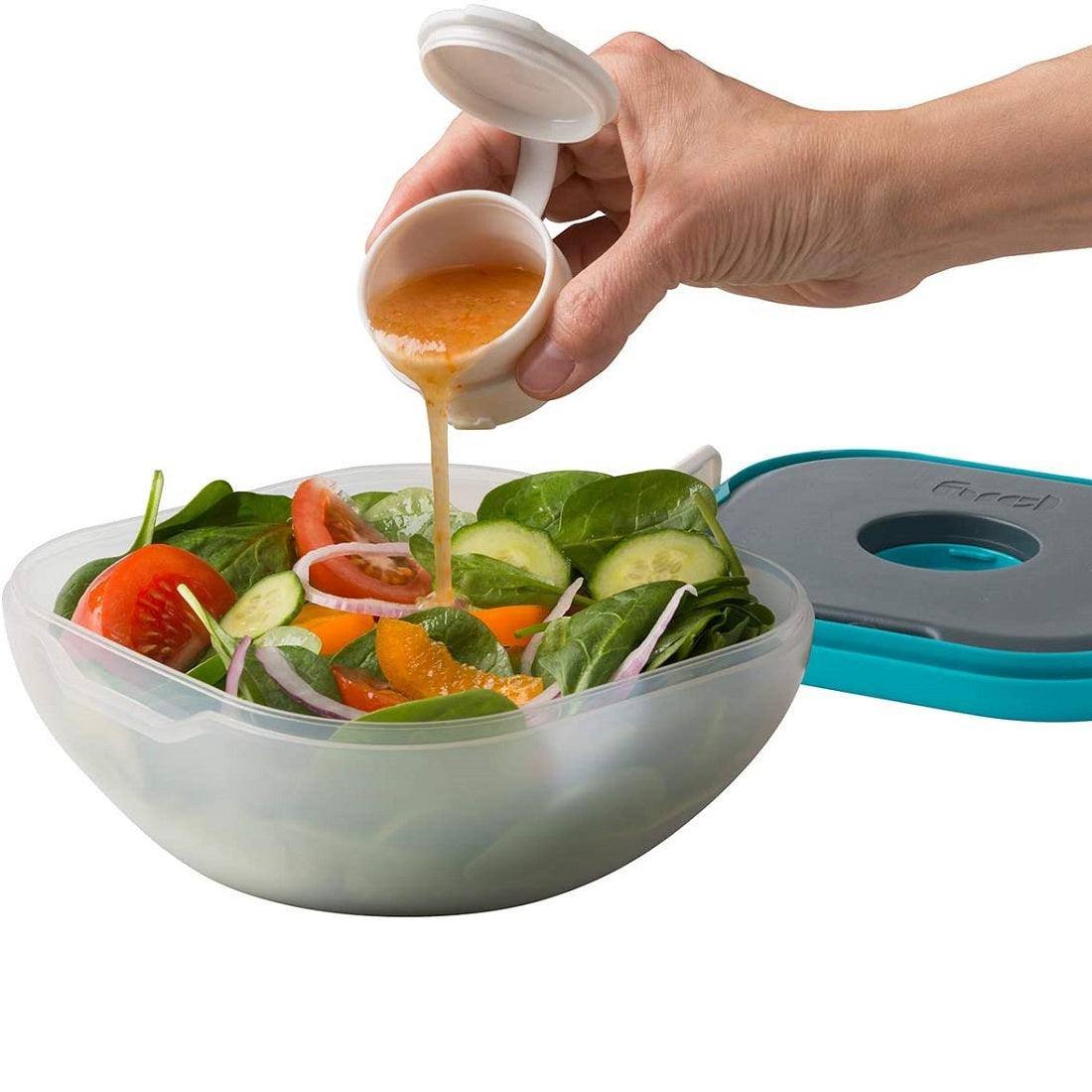 Trudeau Fuel Salad On-The-Go Container - Tropical Blue