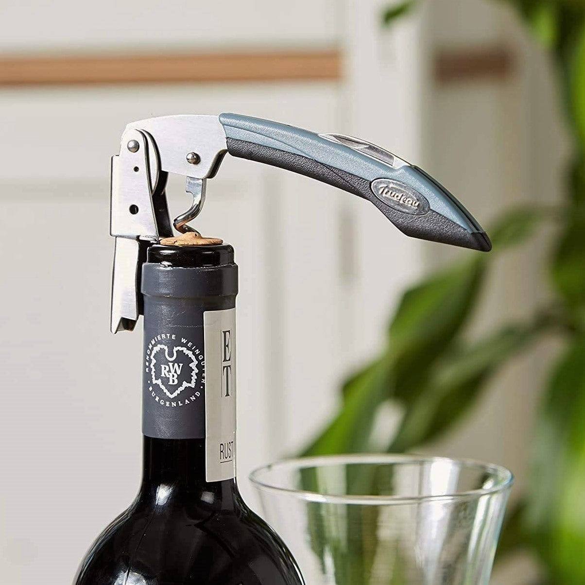 Trudeau Maison Double Lever Corkscrew - Rugged Black Grip