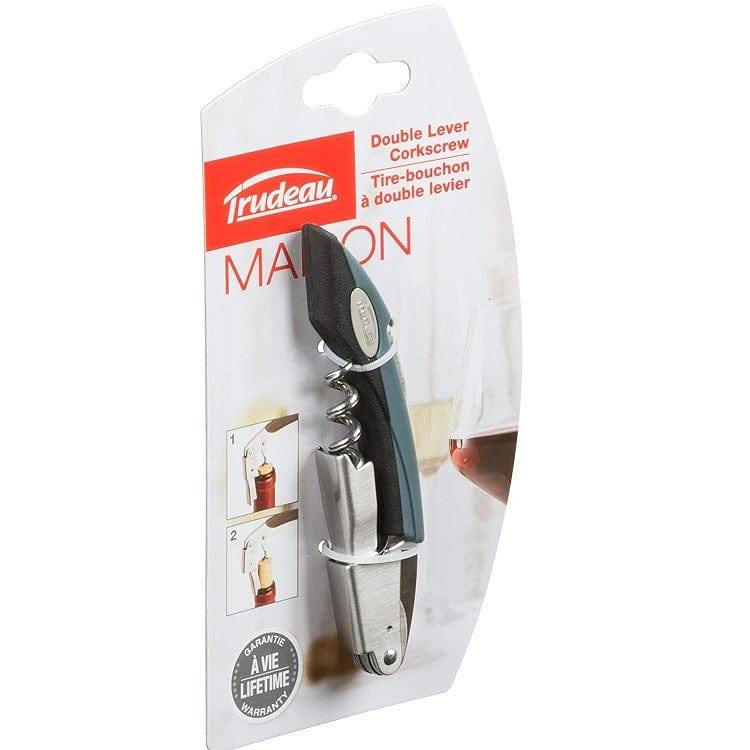 Trudeau Maison Double Lever Corkscrew - Rugged Black Grip