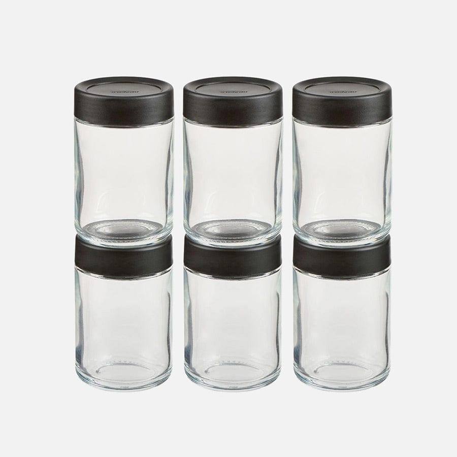 Trudeau Stackable Glass Storage Jars, Set of 6