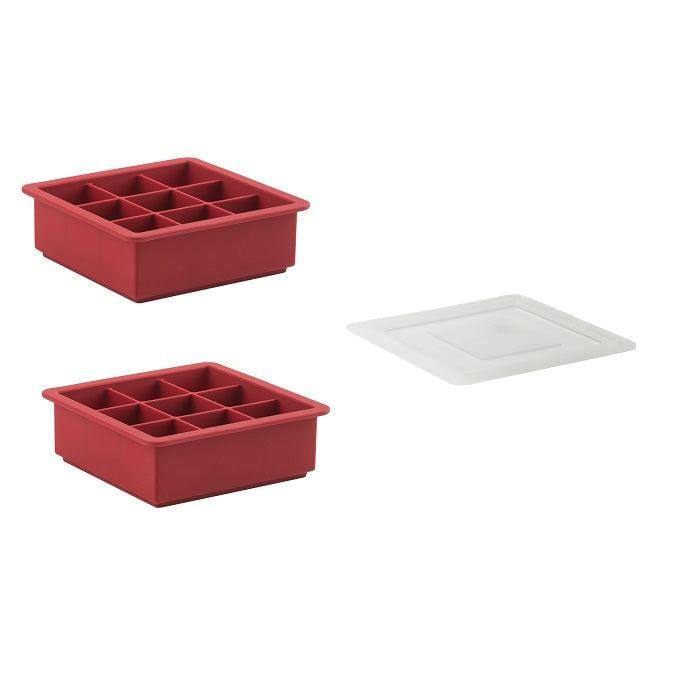 Yubatuo Stackable Square Silicone Large Ice Cube Tray with Lid