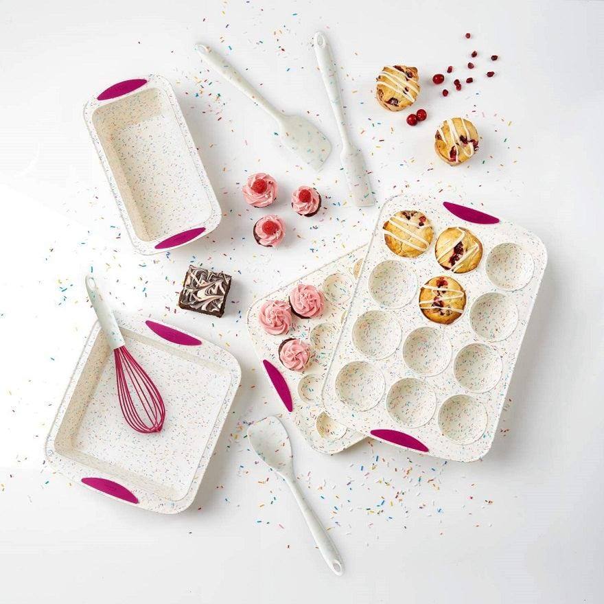 Trudeau Structure Silicone 12 Muffin Pan - White Confetti