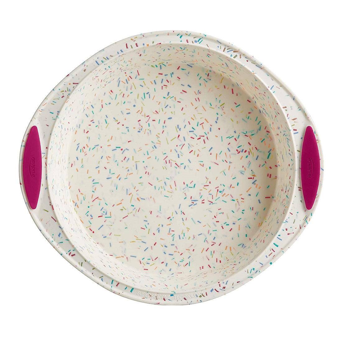 Trudeau Structure Silicone Round Cake Pan - White Confetti