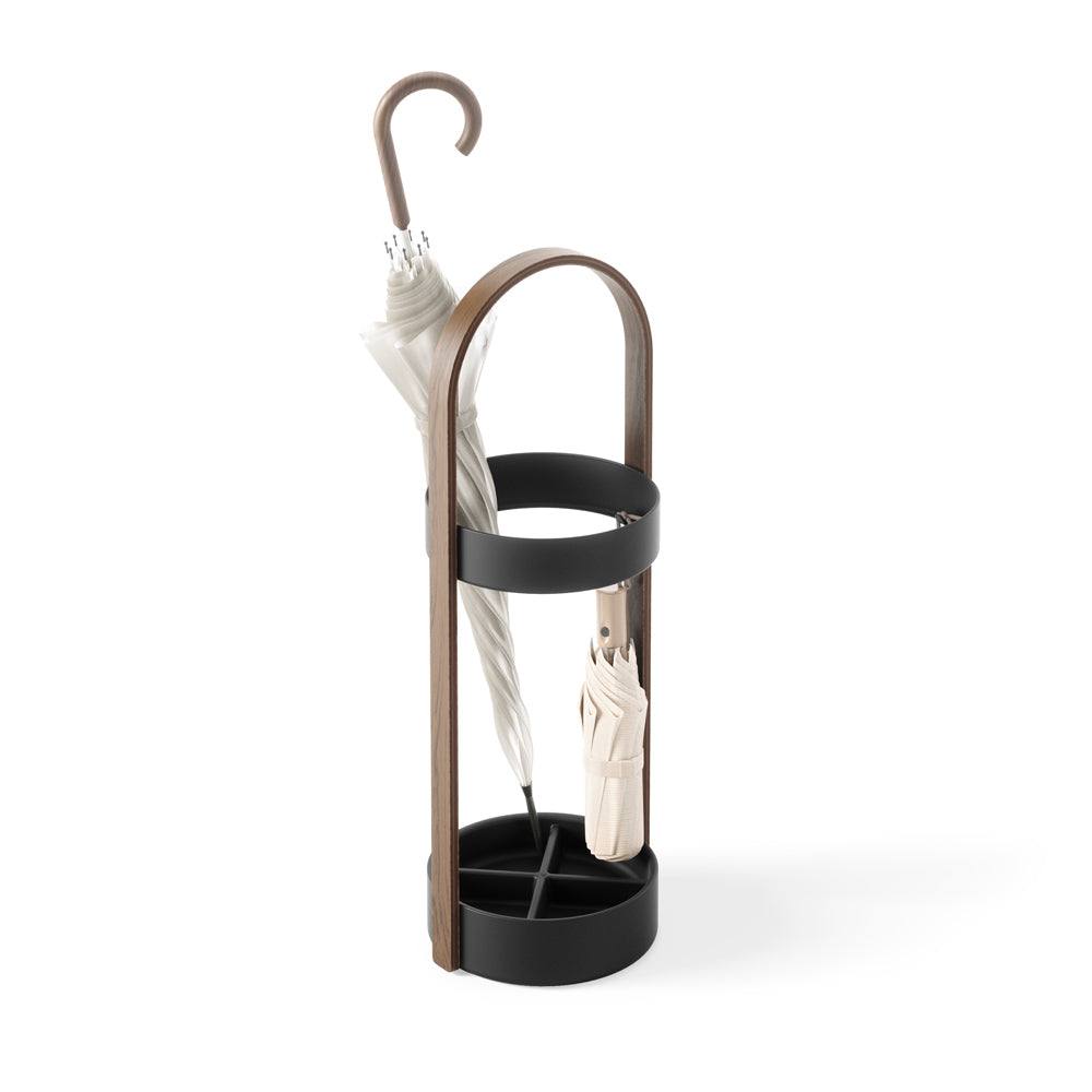 Umbra Bellwood Umbrella Stand - Black & Walnut