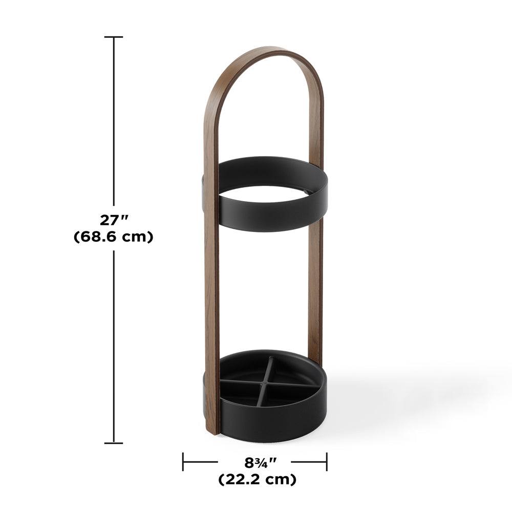 Umbra Bellwood Umbrella Stand - Black & Walnut