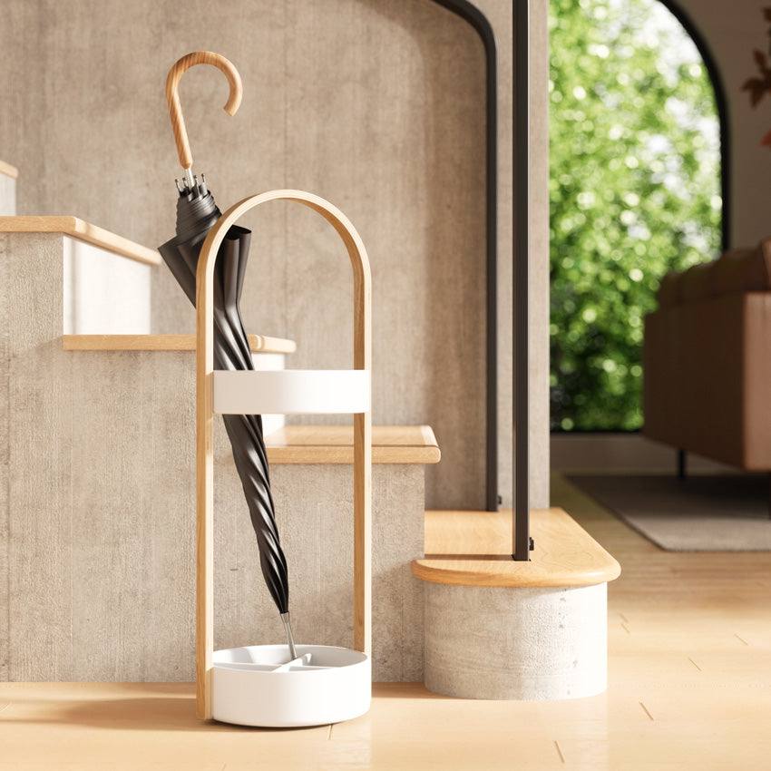 Umbra Bellwood Umbrella Stand - Nature & White