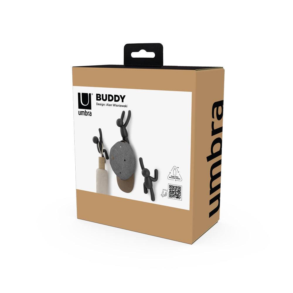 Umbra Buddy Wall Hooks, Set of 3 - Black