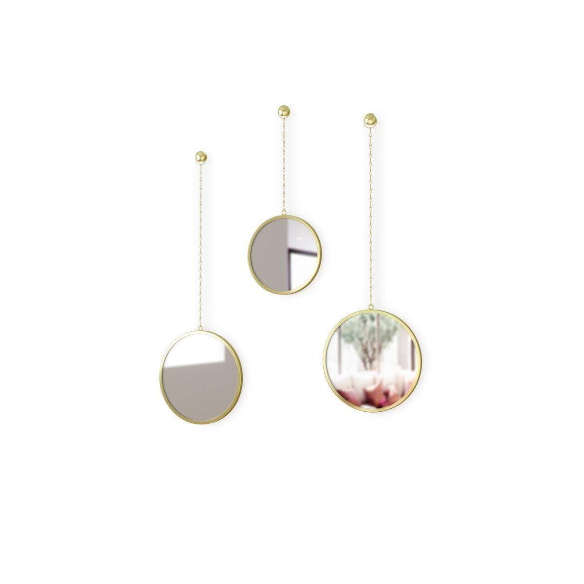 Umbra Dima Round Mirrors, Set of 3 - Brass