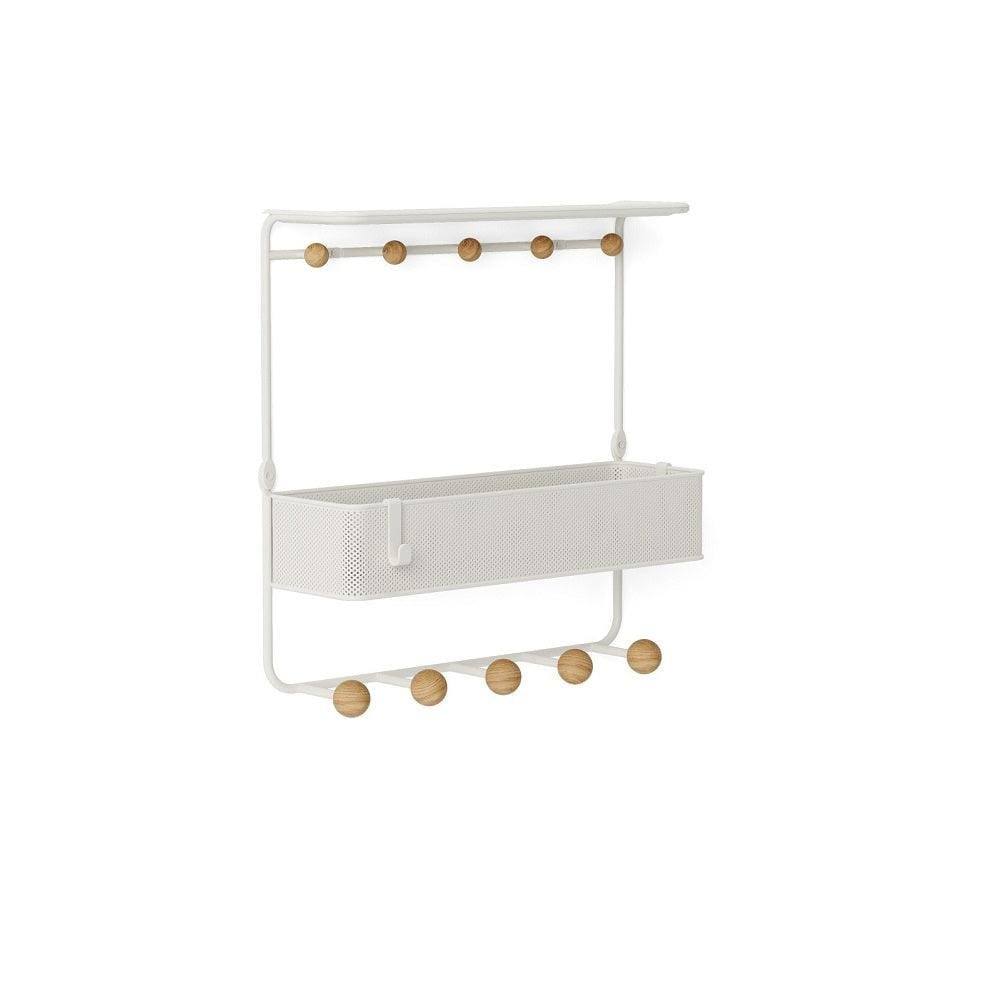 Umbra Estique Wall Shelf With Hooks - White