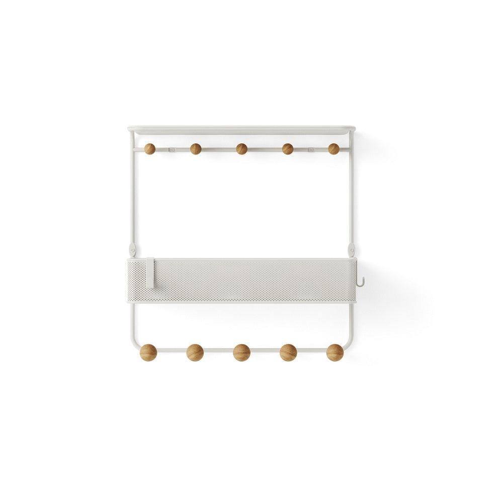 Umbra Estique Wall Shelf With Hooks - White