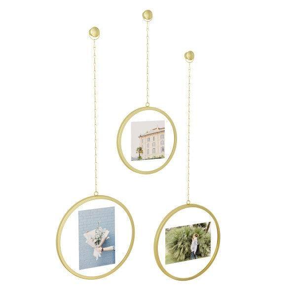 Umbra Fotochain Round Frames, Set of 3 - Brass