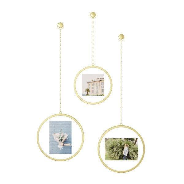 Umbra Fotochain Round Frames, Set of 3 - Brass