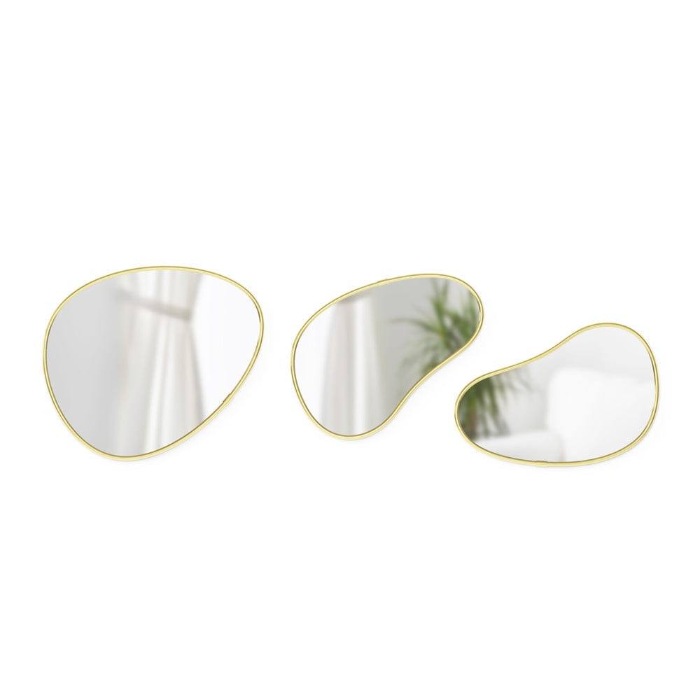 Umbra Hubba Pebble Mirrors, Set of 3 - Brass