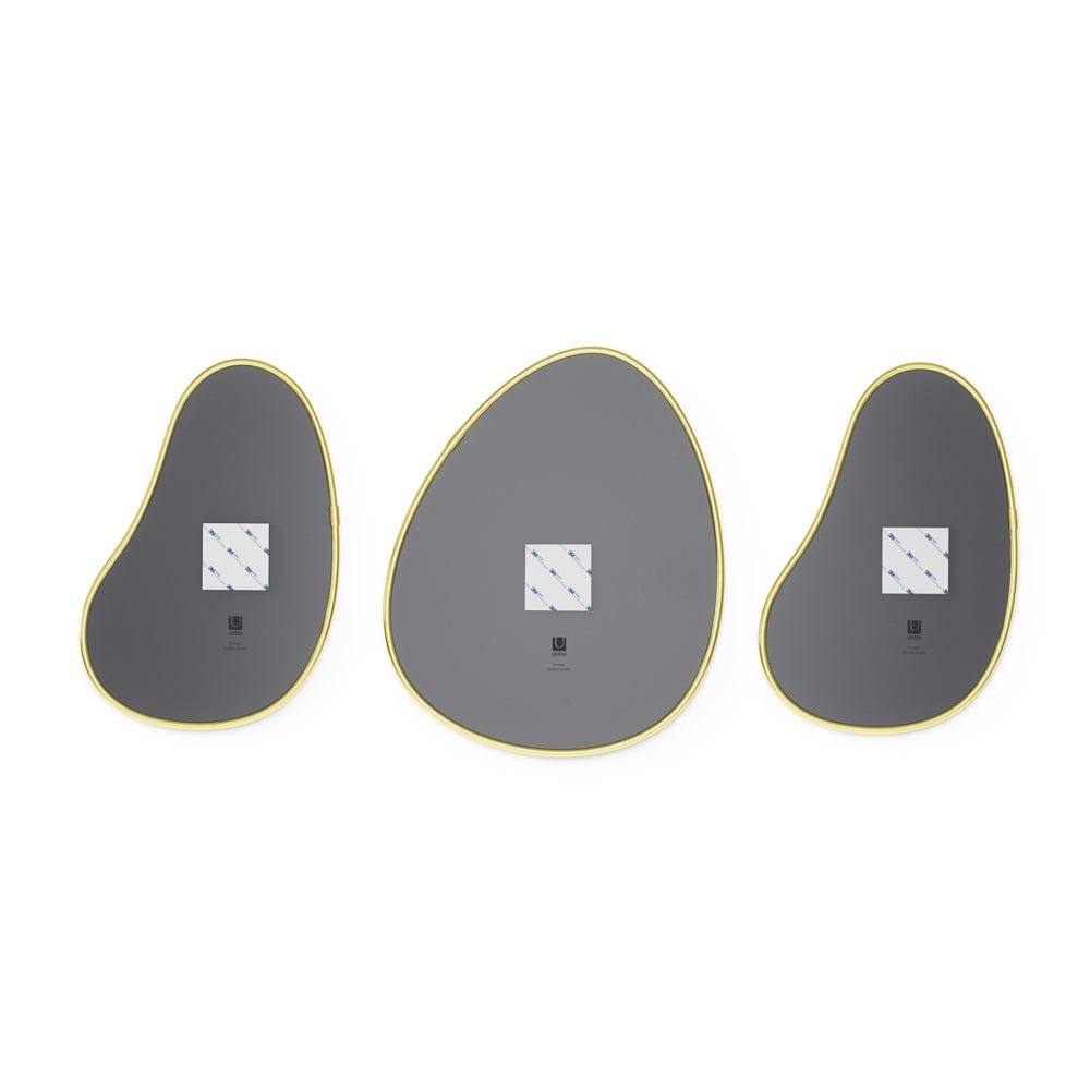 Umbra Hubba Pebble Mirrors, Set of 3 - Brass