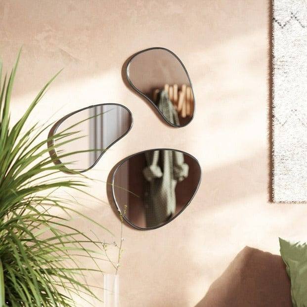 Umbra Hubba Pebble Mirrors, Set of 3 - Titanium