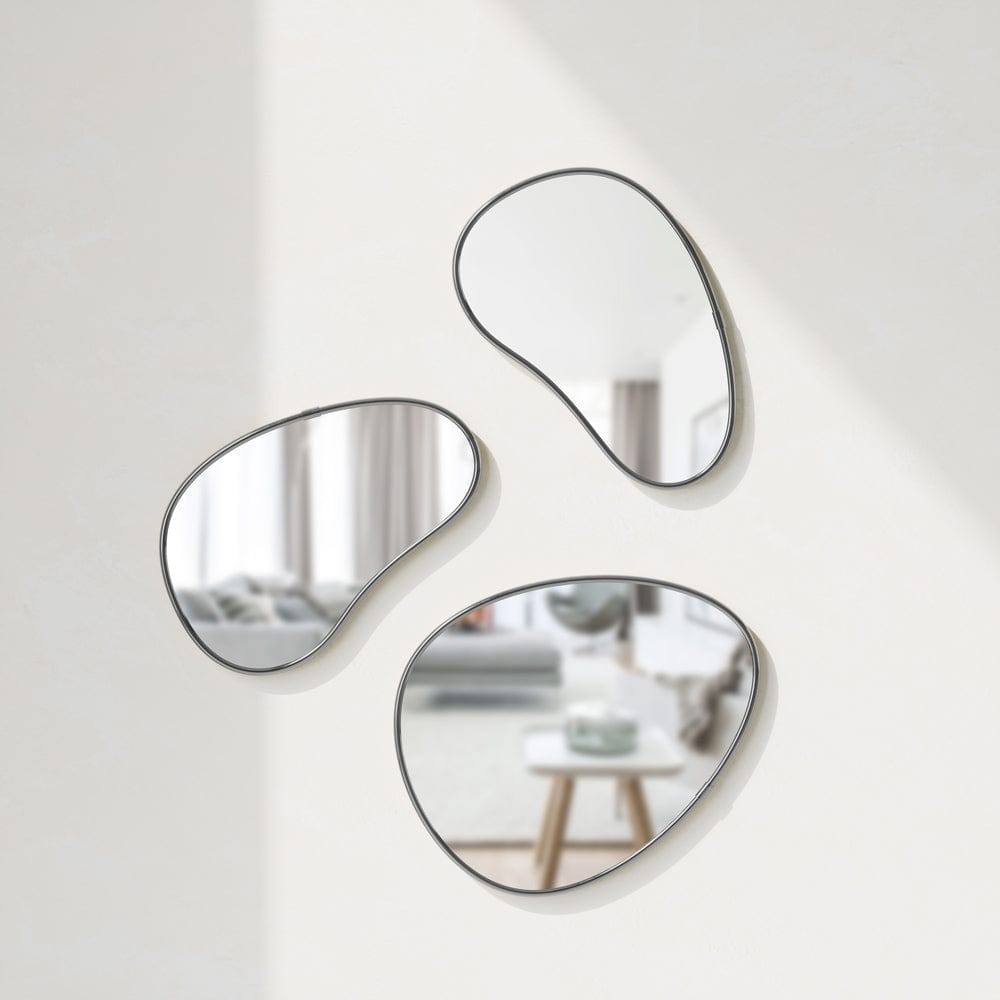 Umbra Hubba Pebble Mirrors, Set of 3 - Titanium