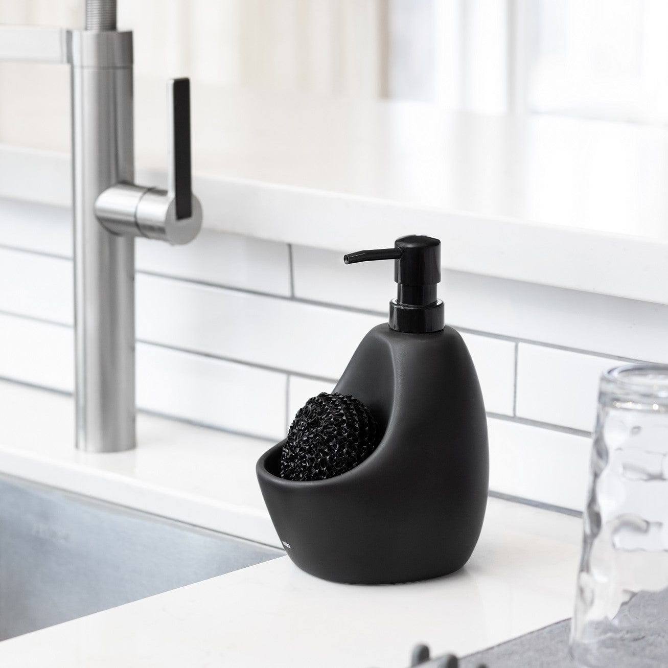 Umbra Joey Kitchen Soap Pump with Scrub - Black