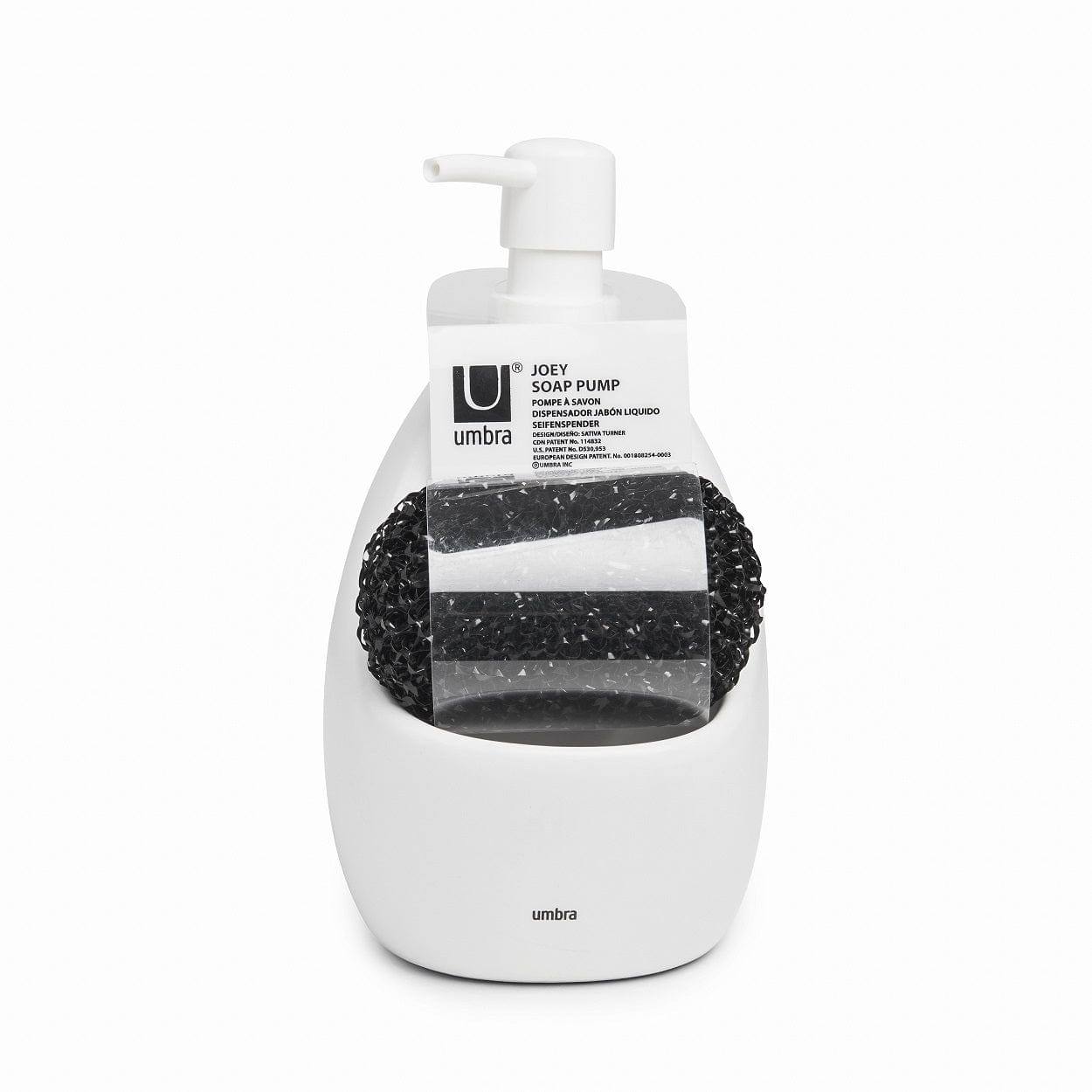 Umbra Joey Kitchen Soap Pump with Scrub - White