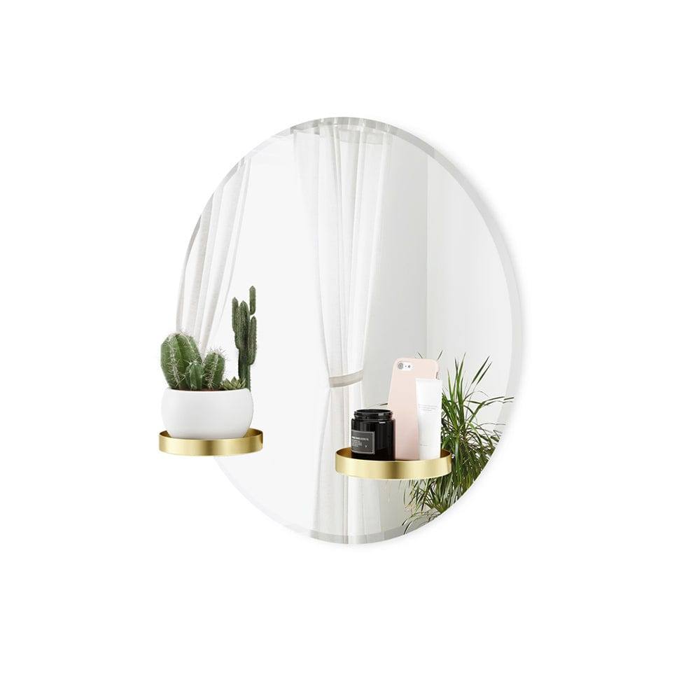 Umbra Perch Round Wall Mirror - Brass