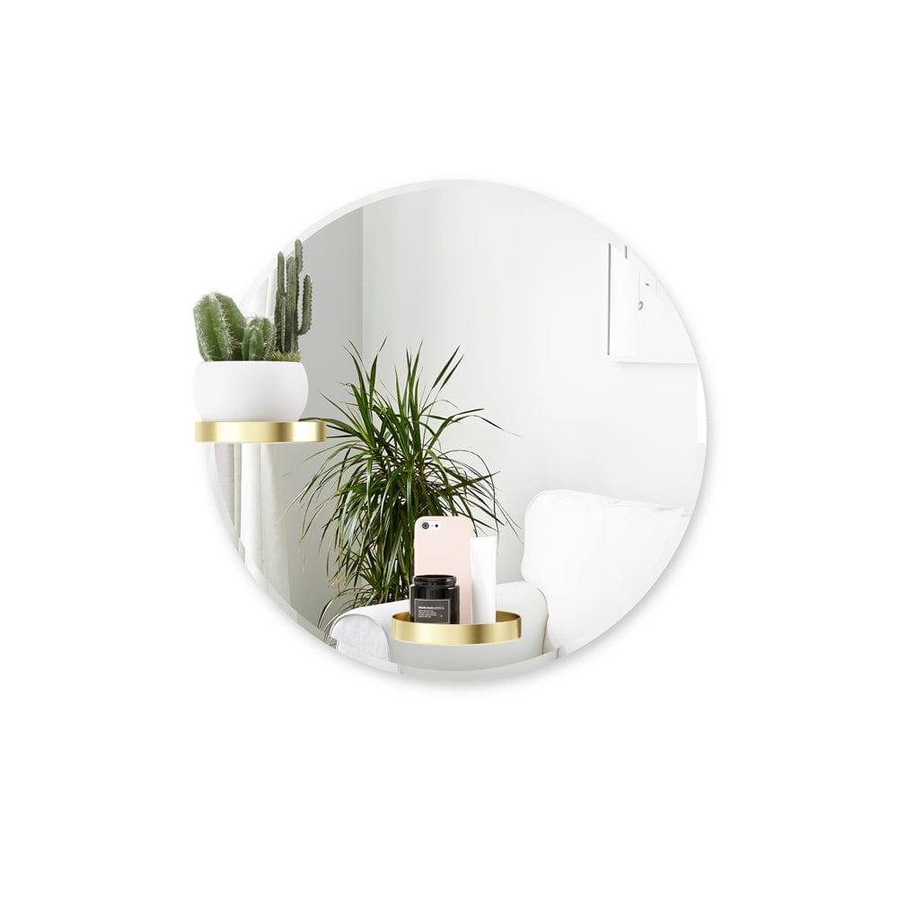 Umbra Perch Round Wall Mirror - Brass