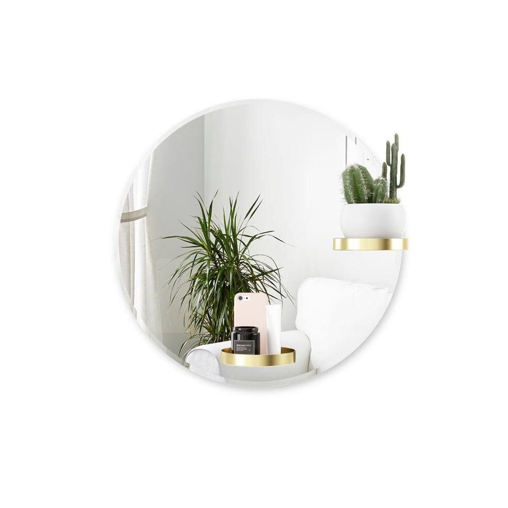 Umbra Perch Round Wall Mirror - Brass