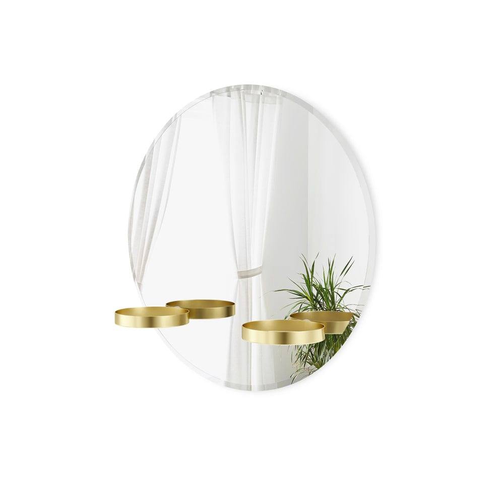 Umbra Perch Round Wall Mirror - Brass