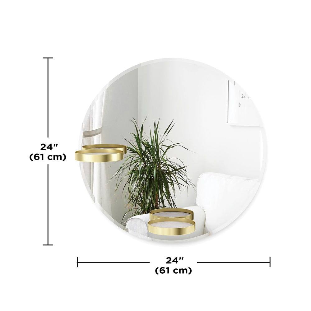 Umbra Perch Round Wall Mirror - Brass