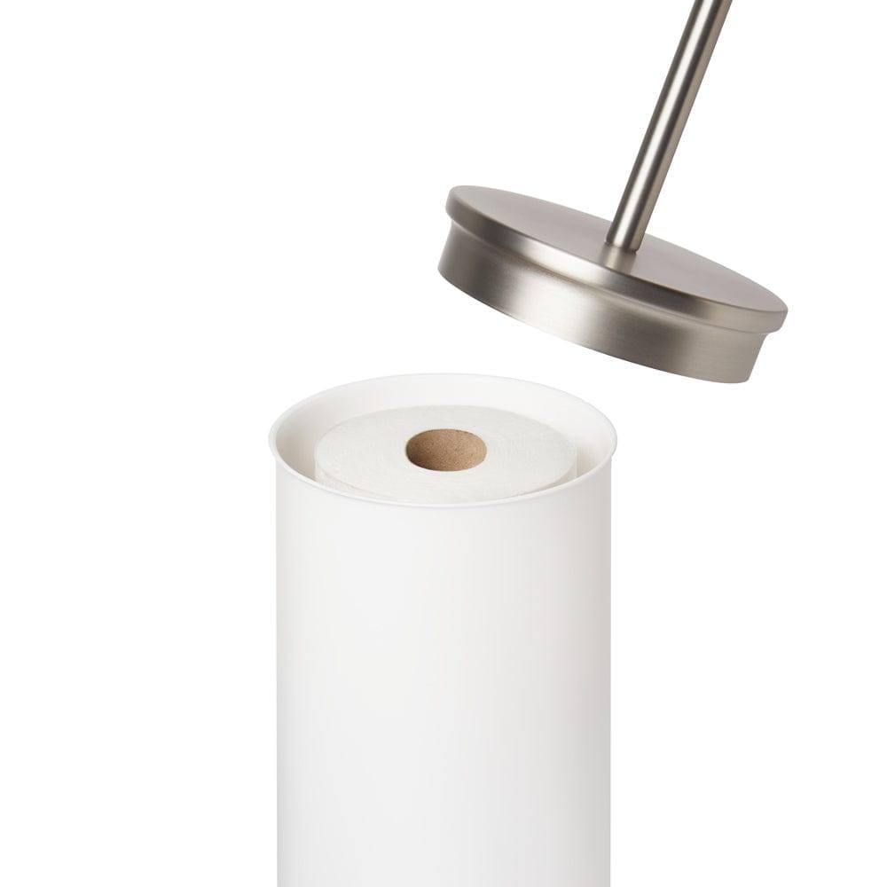 Umbra Portaloo Toilet Paper Stand with Storage - White & Nickel