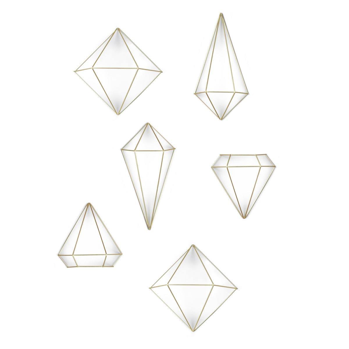 Umbra Prisma Wall Decor, Set of 6 - Brass