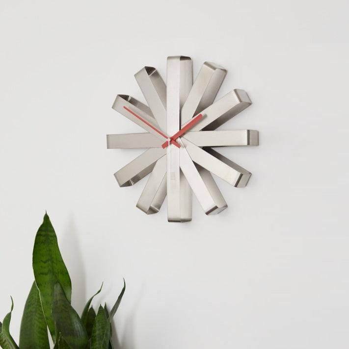 Umbra Ribbon Wall Clock 30cm - Steel