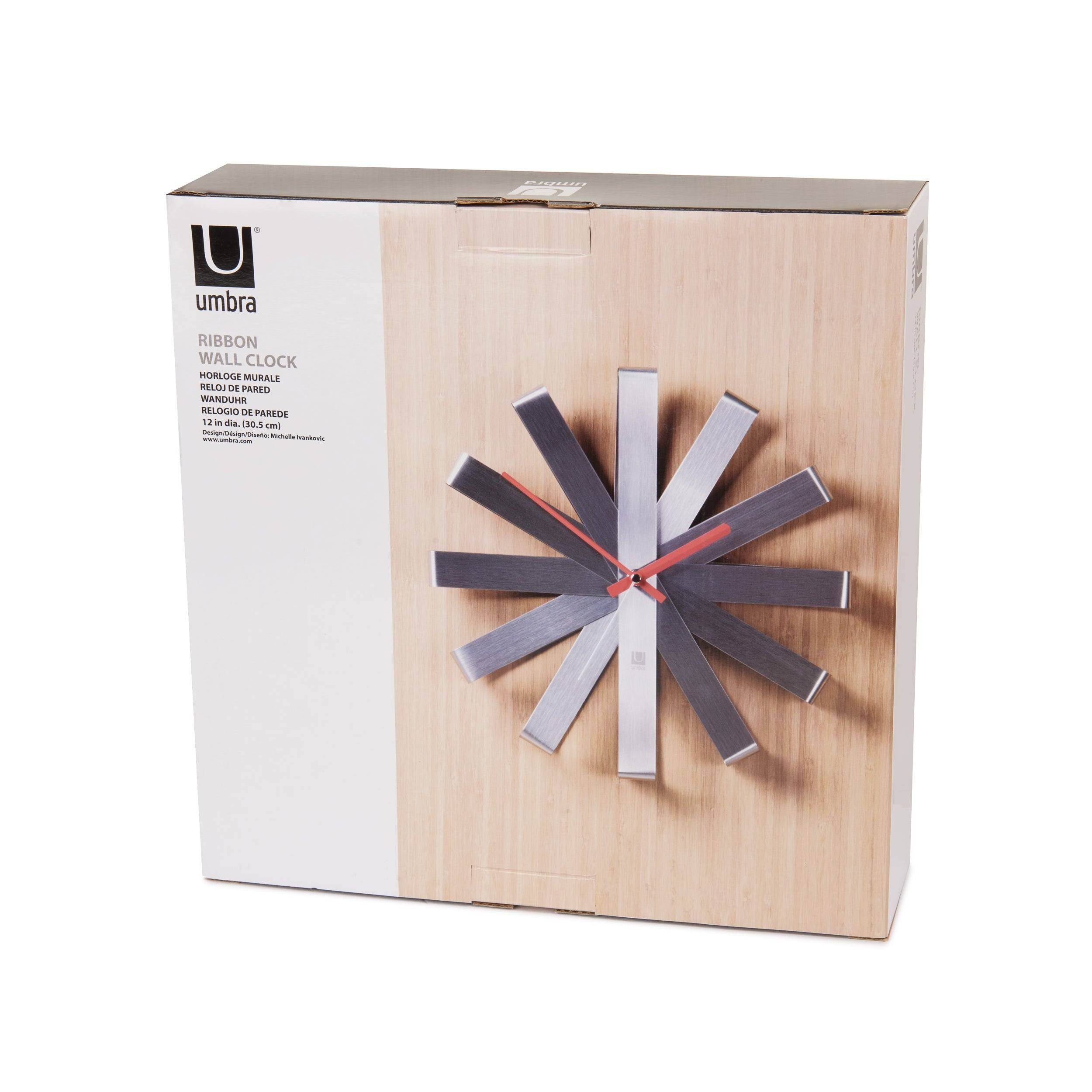 Umbra Ribbon Wall Clock 30cm - Steel