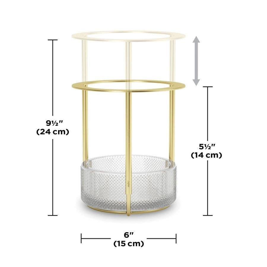 Umbra Tesora Adjustable Glass Vase - Brass