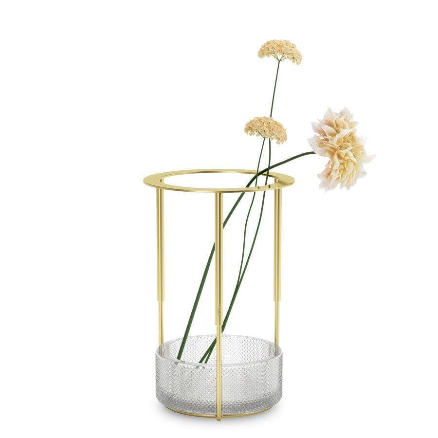 Umbra Tesora Adjustable Glass Vase - Brass