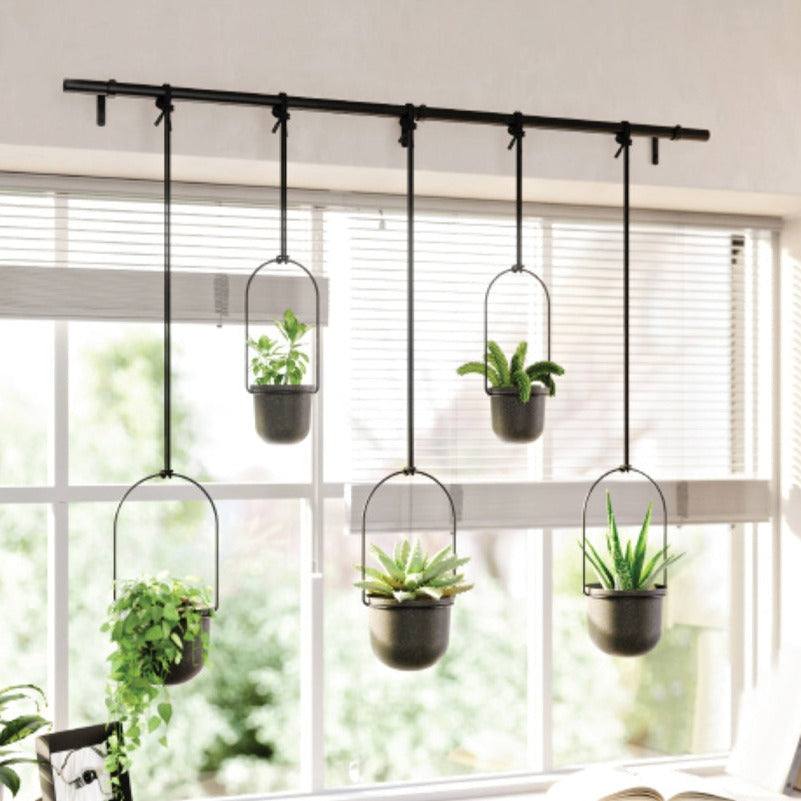 Umbra Triflora Hanging Planters, Set of 5 - Black