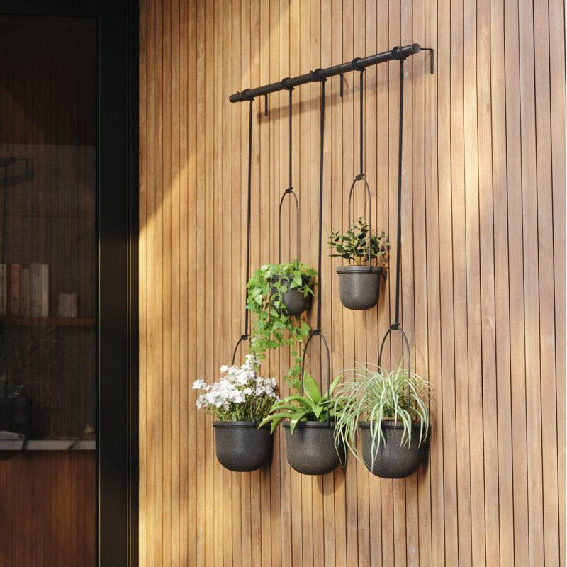 Umbra Triflora Hanging Planters, Set of 5 - Black