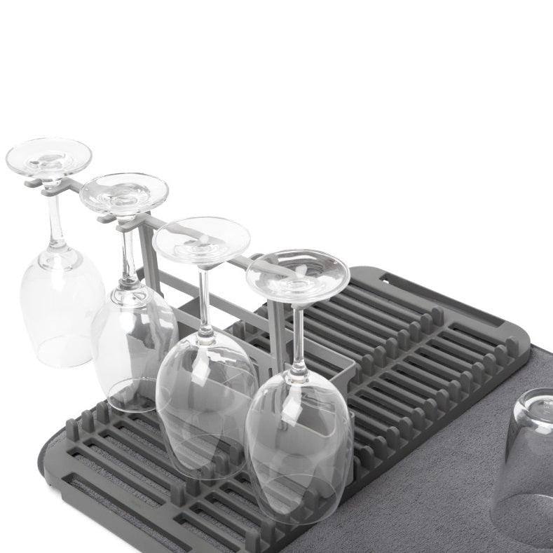 Umbra UDry Dish Rack with Drying Mat - Charcoal