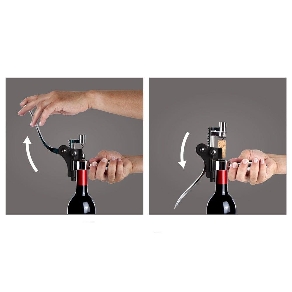 Vacu Vin Horizontal Lever Corkscrew - Black