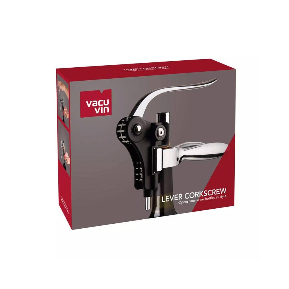 Vacu Vin Horizontal Lever Corkscrew - Black