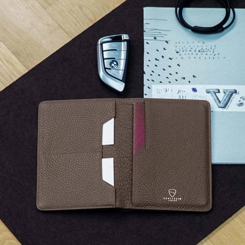 Vaultskin London Kensington Passport Wallet - Matt Brown RFID