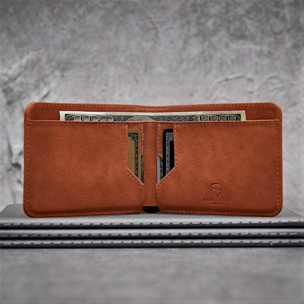 Vaultskin London Manhattan Bifold Wallet - Cognac RFID