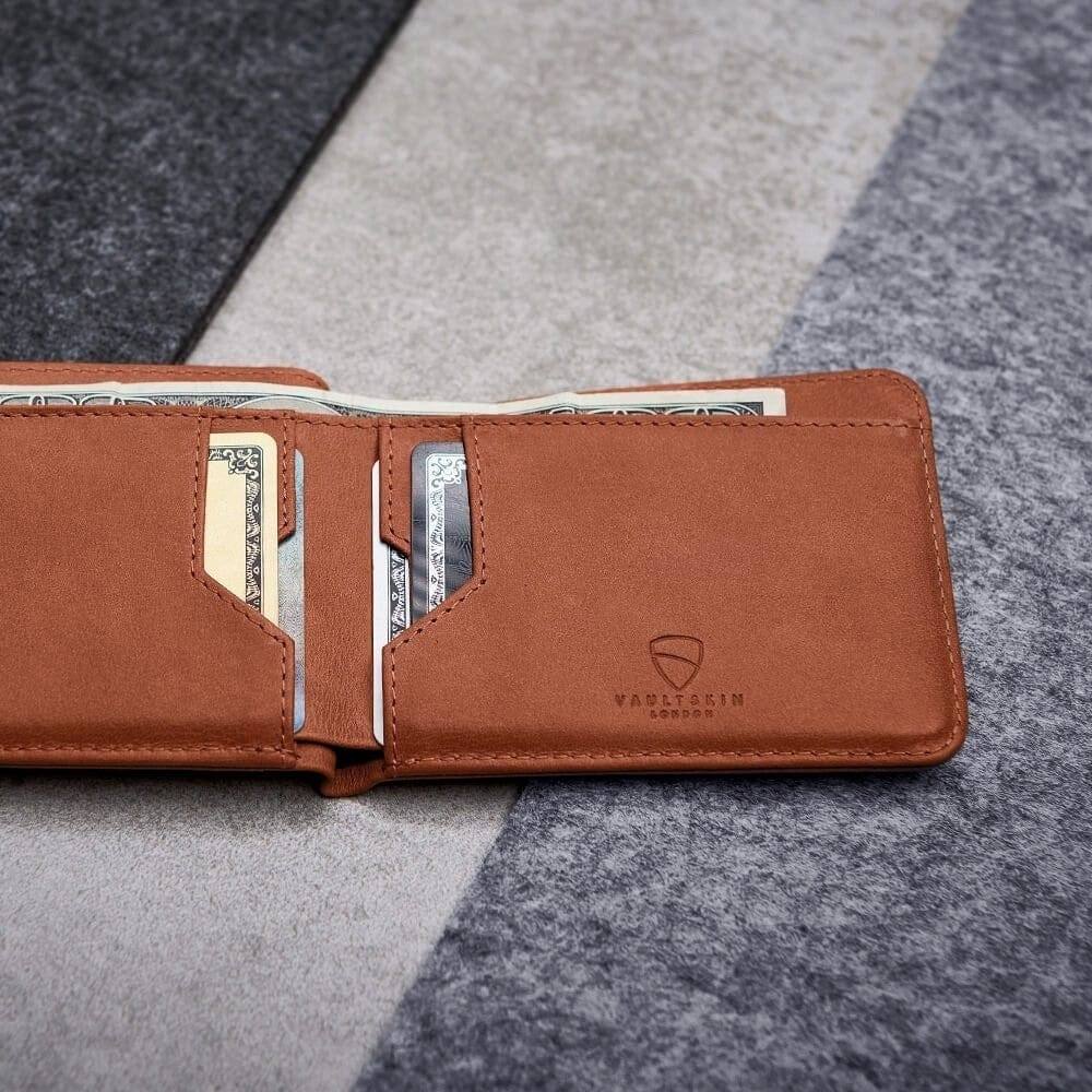 Vaultskin London Manhattan Bifold Wallet - Cognac RFID