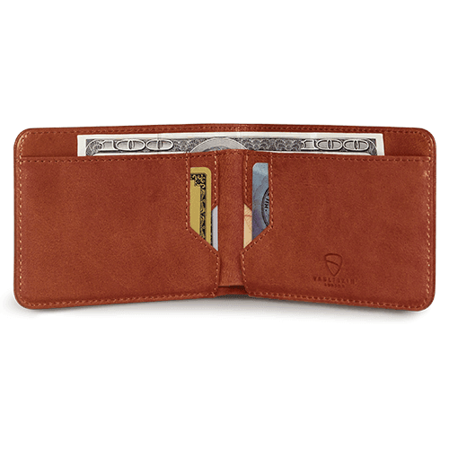 Vaultskin London Manhattan Bifold Wallet - Cognac RFID