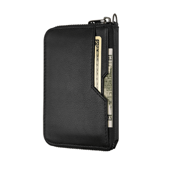 Vaultskin London Notting Hill Zip Wallet - Black RFID